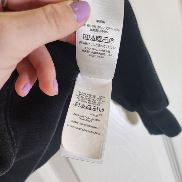 Polo Ralph Lauren Black Kids Sweatshirt Gold Trim 6 - Picture 7 of 14